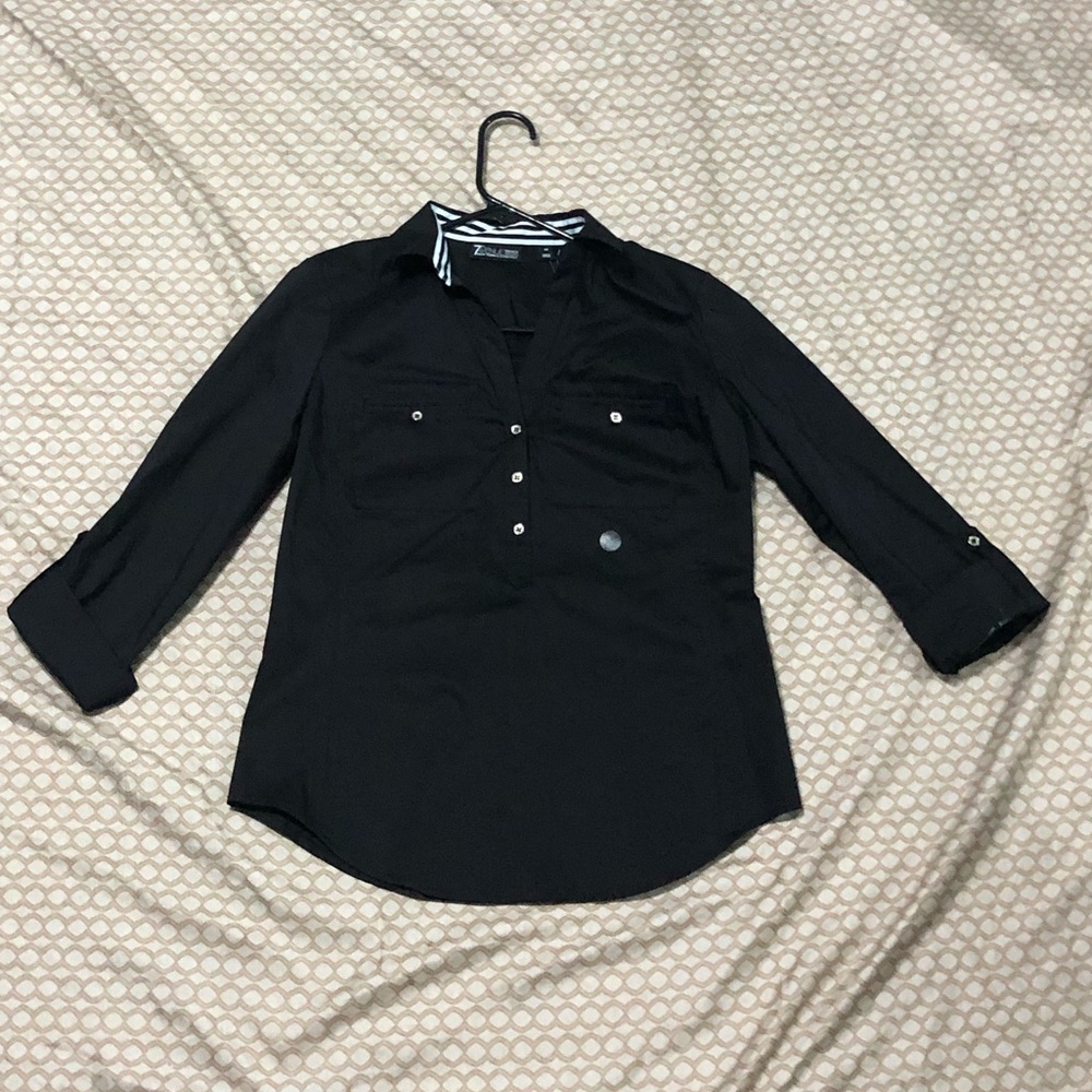 NWT NY&CO XS Black Button Down XS